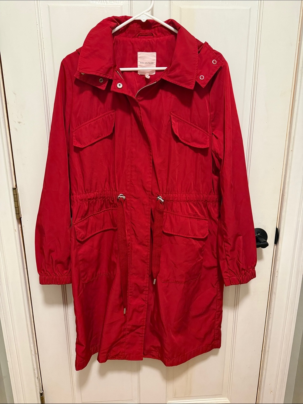Avec Les Filles Red Utility Anorak Jacket-Size Large